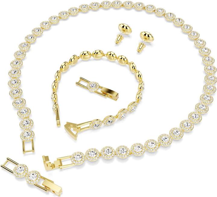 Swarovski Una Angelic Set Rundschliff Weiss Goldlegierungsschicht (Swarovski Metall)