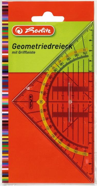 Herlitz Geometry triangle small with handle plastic (16 cm, Plastic)