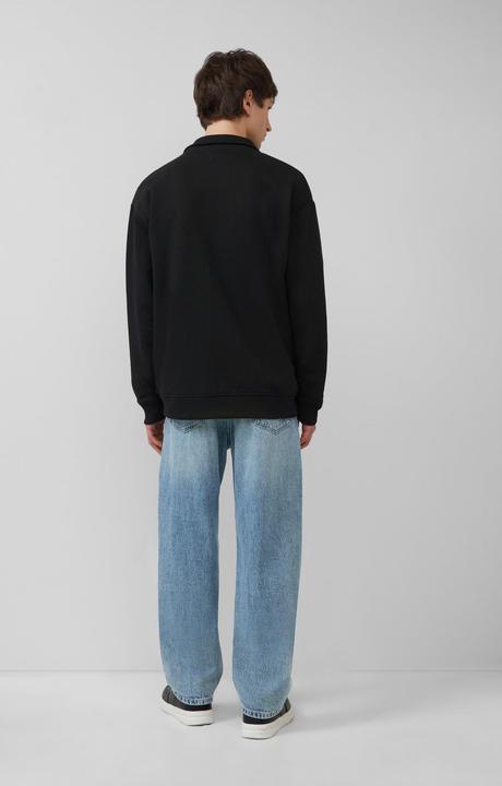 Produktbild s.Oliver Sweatshirt Jacke Sweatshirt-Jacke mit Stehkragen und Frontprint (L, XL)