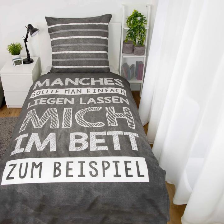 Produktbild Herding Sprüche Bettwäsche (135 x 200 cm, 80 x 80 cm)