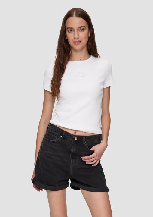 Image du produit S.Oliver T-Shirt Geripptes T-Shirt im Slim Fit mit Stickerei (XXL)