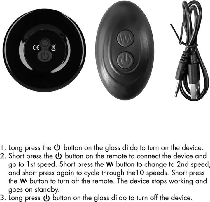 Produktbild Shots Ribbly - Glass Vibrator - With Suction Cup and Remote - Rechargeable - 10 Speed