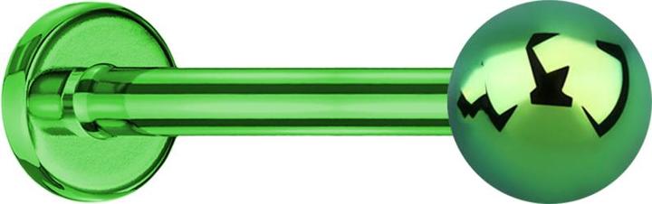 Image du produit Star Piercing Micro Labret vert avec boule (sans laiton, Titane G23)
