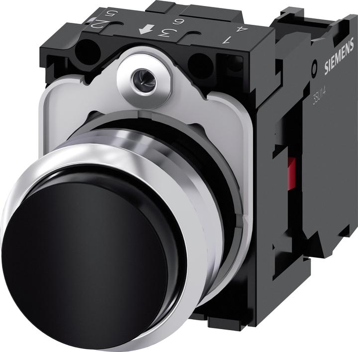 Produktbild Siemens Drucktaster 1f sw rnd Ř22mm 1Ö 3SU1150-0BB10-1CA0