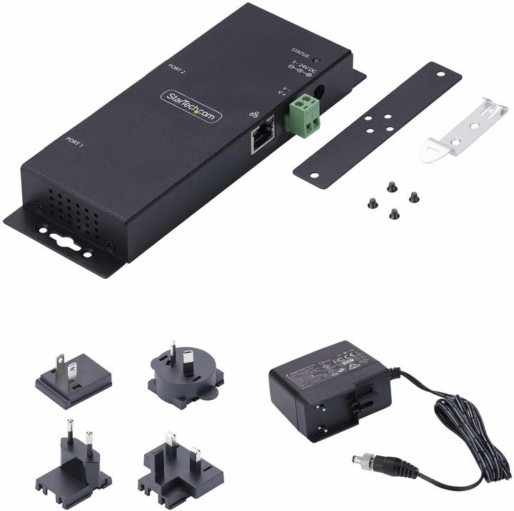Actual product image StarTech com 2-Port Serial to Ethernet Adapter, IP Serial Device Server For Remote RS232 Devices, Wa