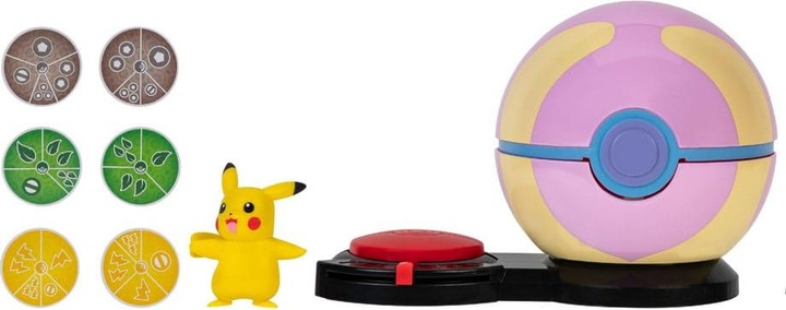 Produktbild Jazwares Pokémon Surprise Attack Game Pikachu (weiblich) mit Turboball vs. Geckarbor mit Heilball