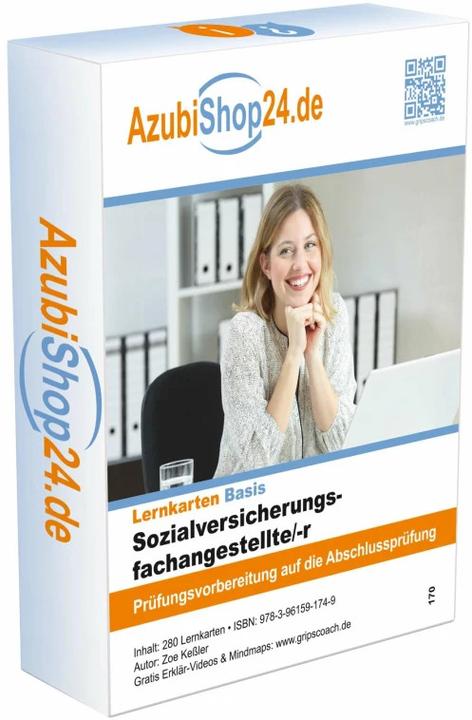 Produktbild AzubiShop24.de Basis-Lernkarten Sozialversicherungskaufmann /-frau Prüfung Prüfungsvorbereitung (Deutsch, Zoe Kessler, 2024)