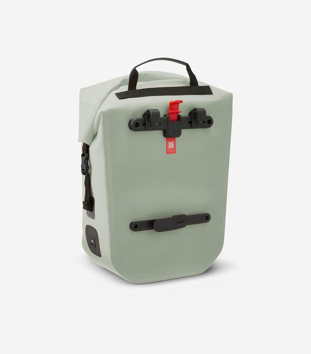Produktbild Btwin Fahrradtasche 900 wasserdicht 27 Liter salbeigrün (27 l, Gepäckträgertasche)