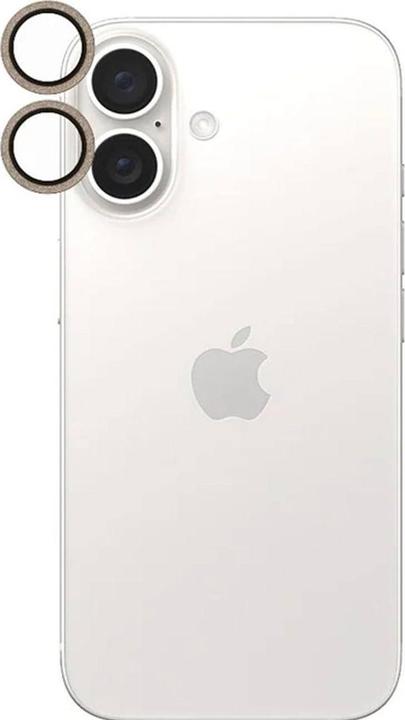 Actual product image PanzerGlass SAFE. by ® Camera Lens Protector Glitter Gold iPhone '24 6.1" | 6.7" (1 pcs., Apple iPhone 16, Apple iPhone 16 Plus)