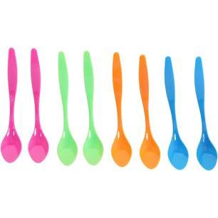 Cucchiaio di plastica, colori assortiti, set da 8, Posate, Multicolore