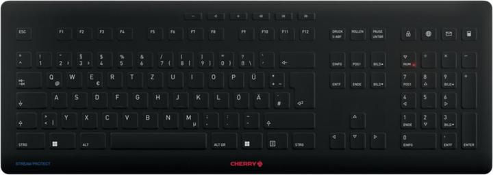 Actual product image CHERRY TAS STREAM PROTECT KEYBOARD Wireless DE-Layout bw (DE, Cable)