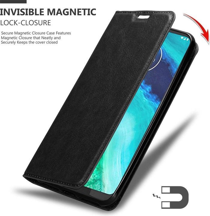 Actual product image Cadorabo Book Invisible Magnet Cover (Motorola Moto G8)