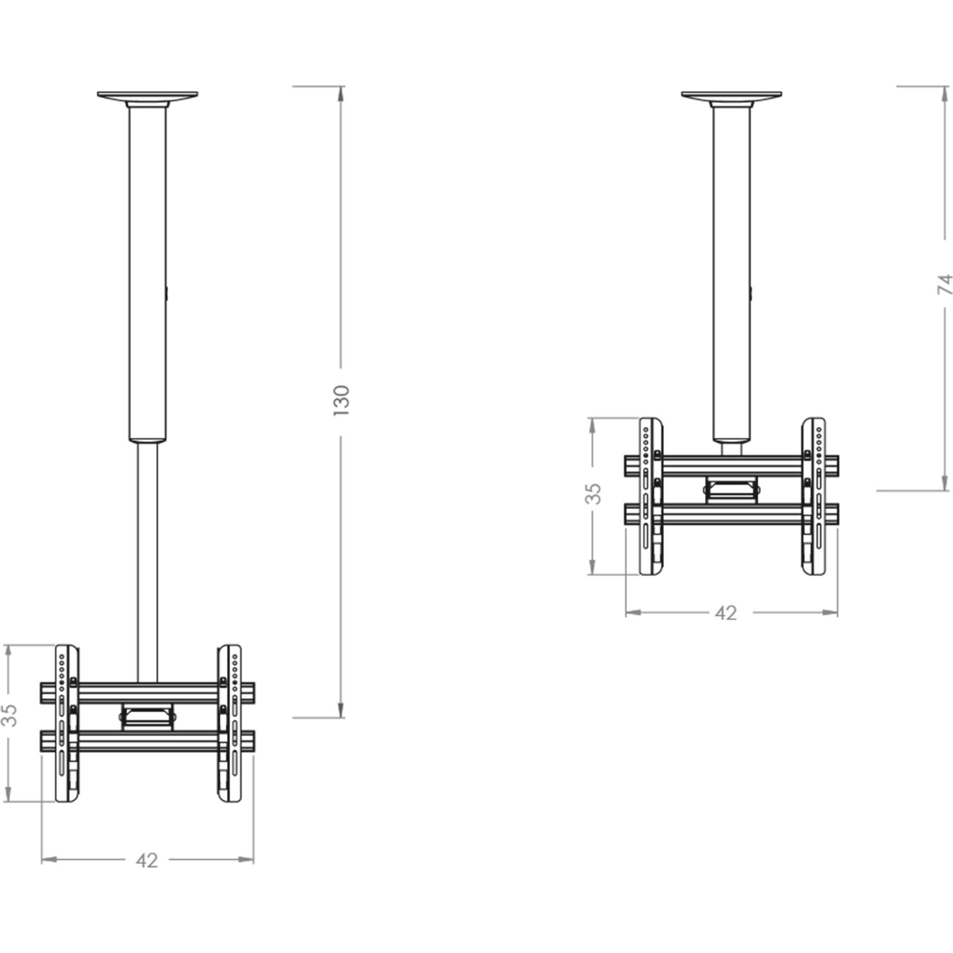 Thumbnail - VCM Universal VESA TV Deckenhalterung CM3 Double (Decke, 101", 56 kg), TV Wandhalterung, Silber