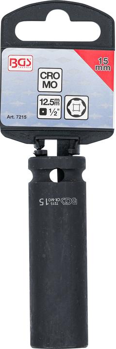 Produktbild BGS Kraft-Steckschlüssel-Einsatz Sechskant, tief Antrieb Innenvierkant 12,5 mm (1/2") SW 15 mm (15 mm)