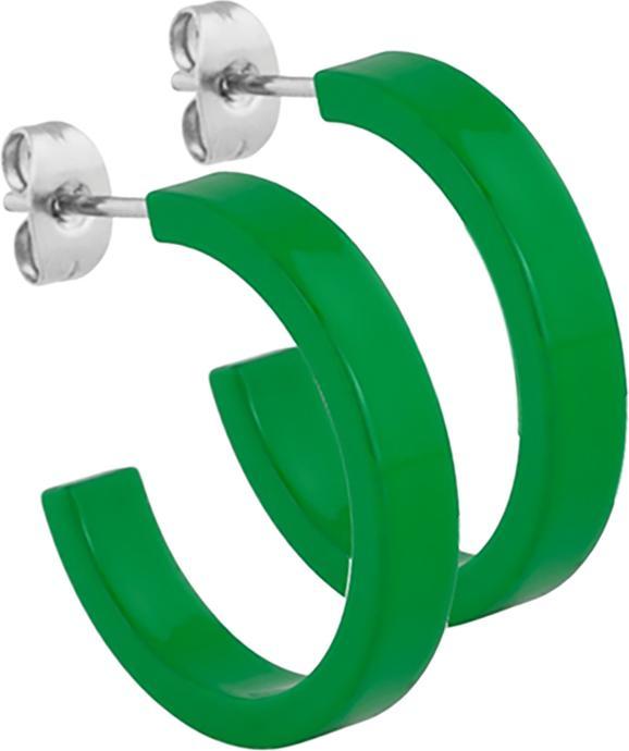 Image du produit Star Piercing Boucles d'oreilles vert rond plat 5x24 (sans laiton, Acier chirurgical 316L)