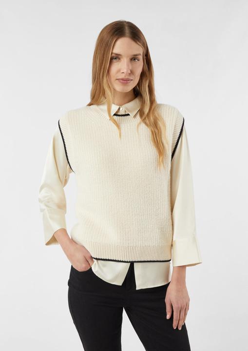 Image du produit Comma Strickpullunder Weicher Strickpullunder mit Kontraststreifen (36)