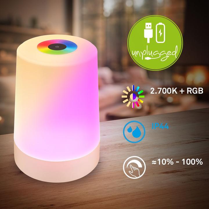 Image du produit Briloner Akku RGB+W LED Tischleuchte, beige (280 lm)