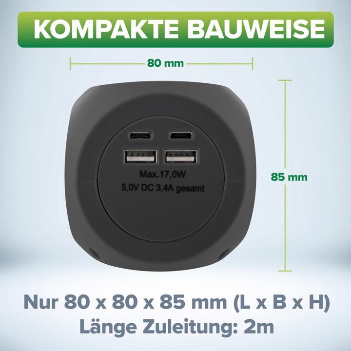 Productafbeelding InLine Oplaadkubus (1 x, USB-A, USB-C, 2 m)