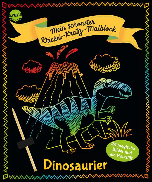 Arena Mein schönster Krickel-Kratz-Malblock. Dinosaurier