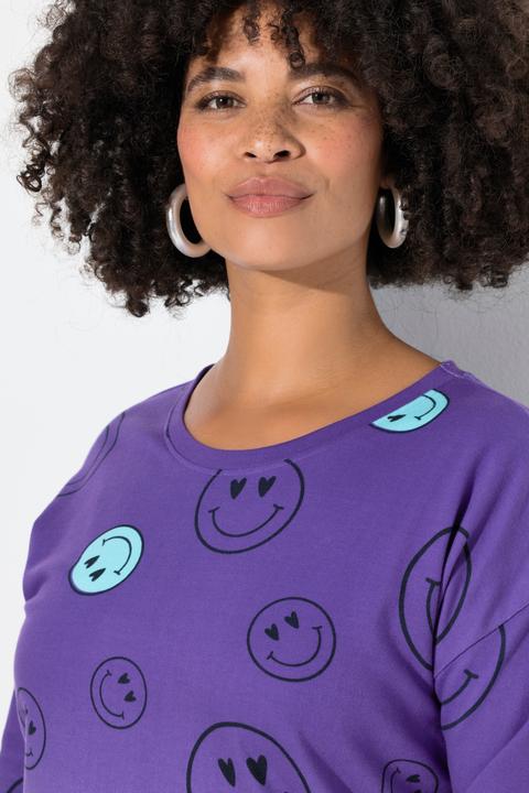 Image du produit Angel of Style Sweat-shirt oversize à manches longues, imprimé Smileys et dégradé de couleurs (50)