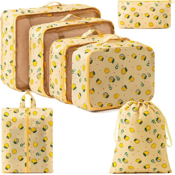 Only-Bags.Store 7-tlg. Travel Organizer Set, multifunktionale Nylon-Aufbewahrungstaschen mit atmungsaktivem Mesh