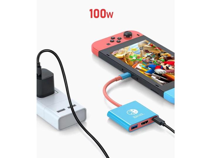 Produktbild PowerGuard NeedUse Switch USB-C to USB-A, HDMI Adapter 4K 1080p & Charge-In 100W (DSi XL)