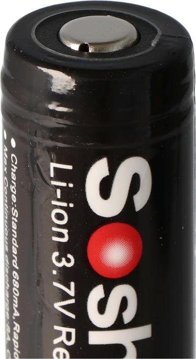 Actual product image Soshine Battery 18650 68,2x18,45mm PCB protected Panasonic cell (1 pcs., 18650, 3400 mAh)