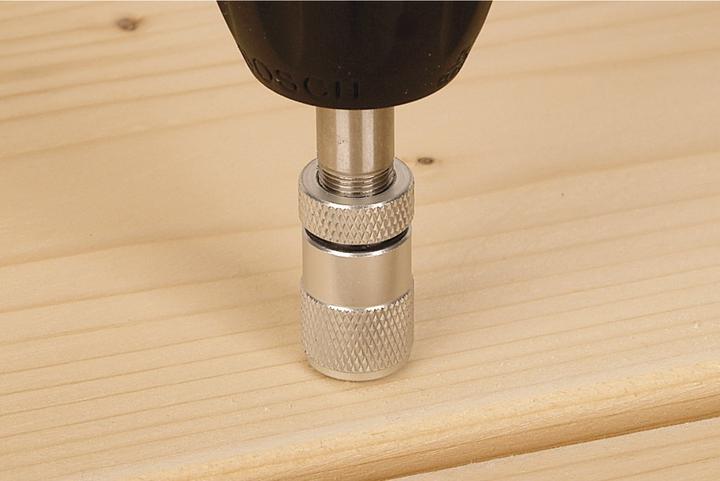 Actual product image wolfcraft 1 bit holder w. depth stop l=72mm
