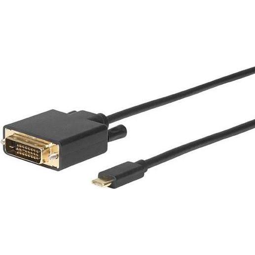 Thumbnail - Cables Direct 2m USB Typec M Dvi M Blk Cab 4k30hz, Wireless Charger, Schwarz