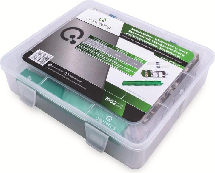 Quadrios Assortiment de résistance de couche métallique, 1000 pcs.