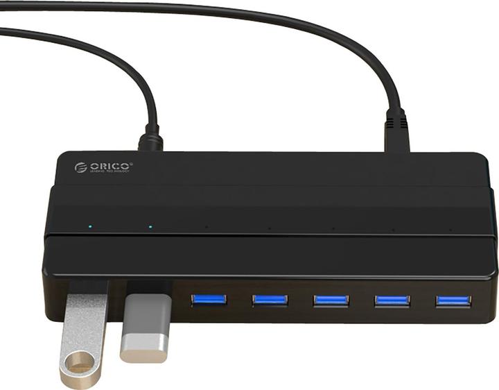 Produktbild Orico Converter Hub H7928-U3-V1 7x USB-A 3.0 - black (USB-A, 7 Ports)