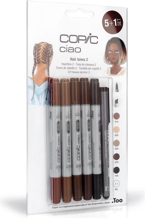 Image du produit Copic Marqueur ciao, 5+1 Set "Hair Tones 2 (5x)