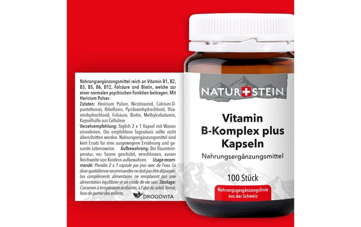 Nutritional values and ingredients Naturstein Vitamin B complex plus (100 Piece, Capsules, 148 g)