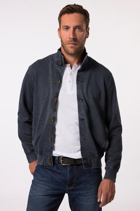 Produktbild JP1880 JP 1880 Sweatjacke, Stehkragen, Knopfleiste, Vintage Look (5XL)