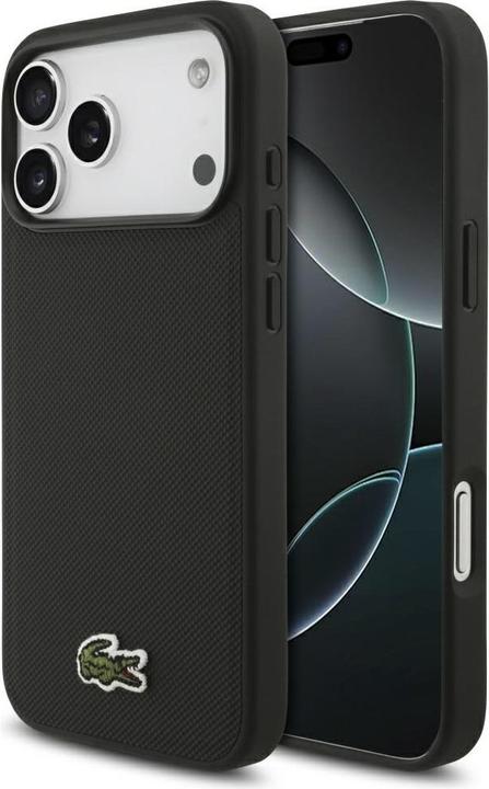 Actual product image Lacoste - Hardcase Iconic Petit Pique MagSafe (LCHMP17XPVCK) - iPhone 17 Pro Max - Black (Apple iPhone 17 Pro Max)