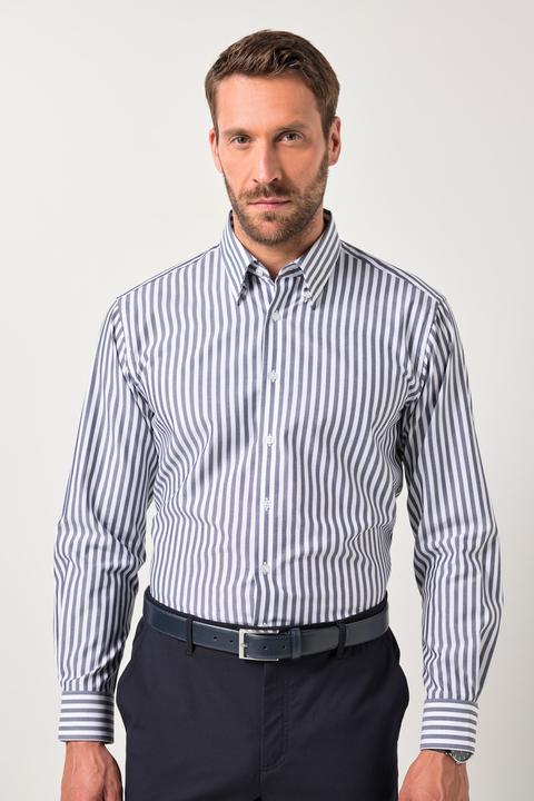 Image du produit JP1880 Streifenhemd, Business, Langarm, verdeckter Buttondown-Kragen, Easy Care, Modern Fit (6XL)