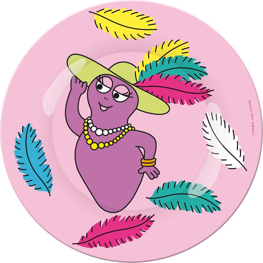 Barbapapa, Kindergeschirr + Kinderbesteck, Teller Barbabella 20 cm lila