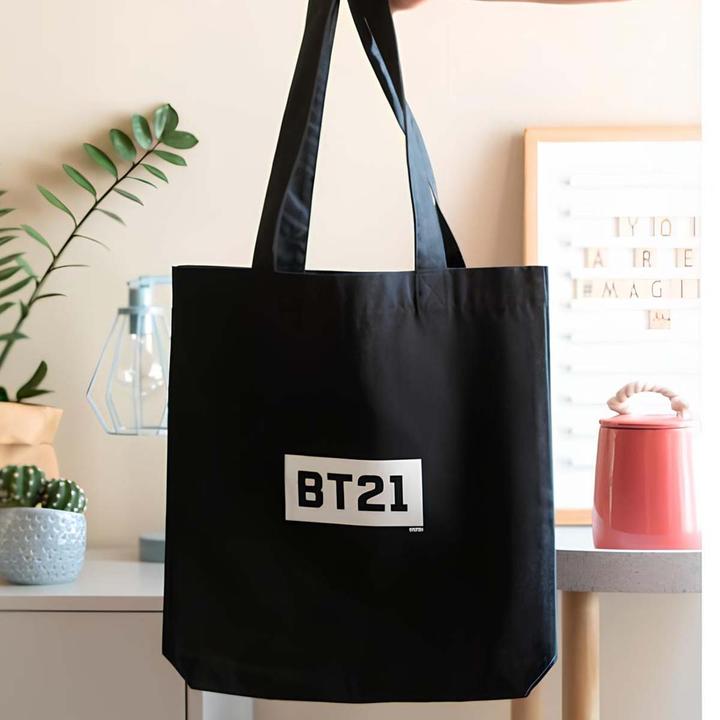 Image du produit BT21 - Sac à provisions en tissu 28x40 cm (Noir)