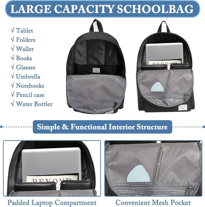 Produktbild Only-Bags.Store Schulrucksack, klassischer leichter Rucksack Teenager College Schultasche lässiger Tagesrucksack (630 l)