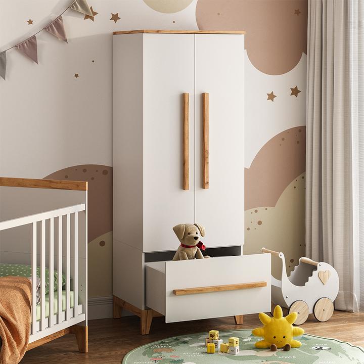 Produktbild VitaliSpa Kinderkleiderschrank Malia, Weiss/Artisan, 70 x 186.8 cm (53.40 cm)