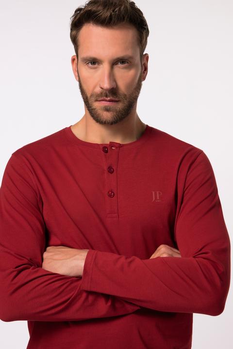 Produktbild JP1880 Henley, Basic, Shirt, Langarm, Knopfleiste, bis 8XL (3XL)