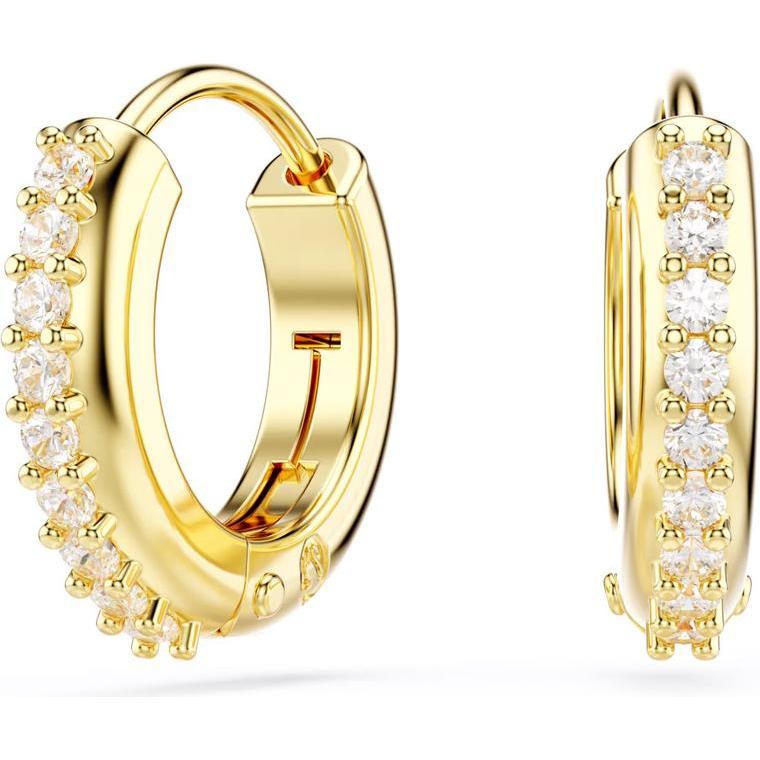 Swarovski, Orecchini, Orecchini a cerchio Matrix con taglio rotondo in oro bianco, (Metallo Swarovski)