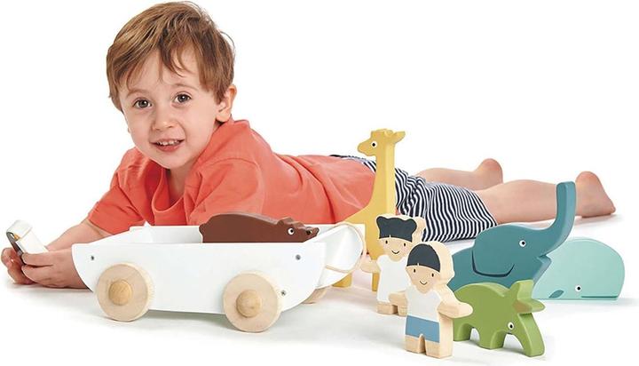 Actual product image Tender Leaf Toys Boat with animals