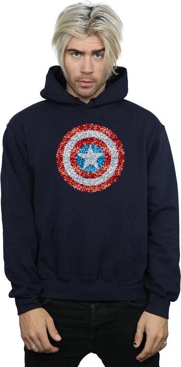 Immagine prodotto Captain America Pixelated Shield Felpa con Cappuccio Uomo (5XL)