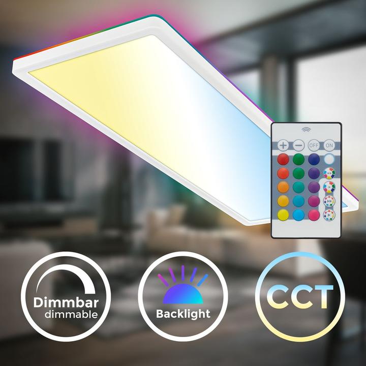 Actual product image B.K.Licht SLIM ultra-flat CCT LED panel with RGB backlighting (3000 lm)