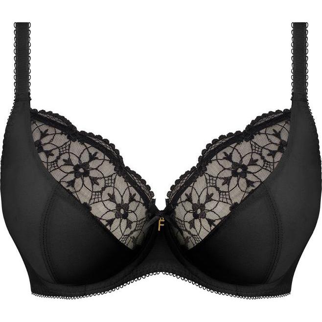 Freya, BH, plunge-bh mit bügel hallie, Schwarz, (90 G)