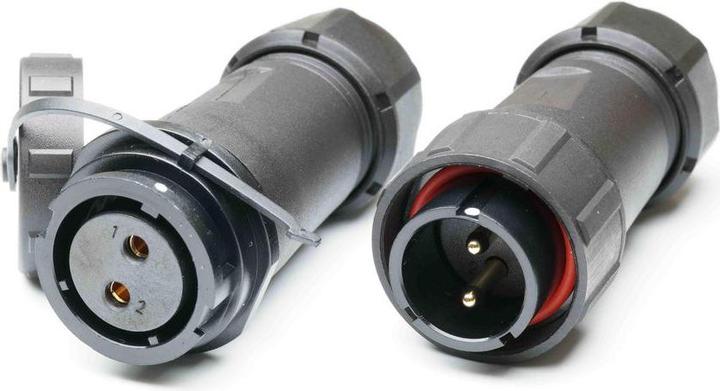 Produktbild RS PRO Rundsteckverbinder Stecker, Buchse zur Kabelmontage, 2-polig 30A, Lötanschluss IP67