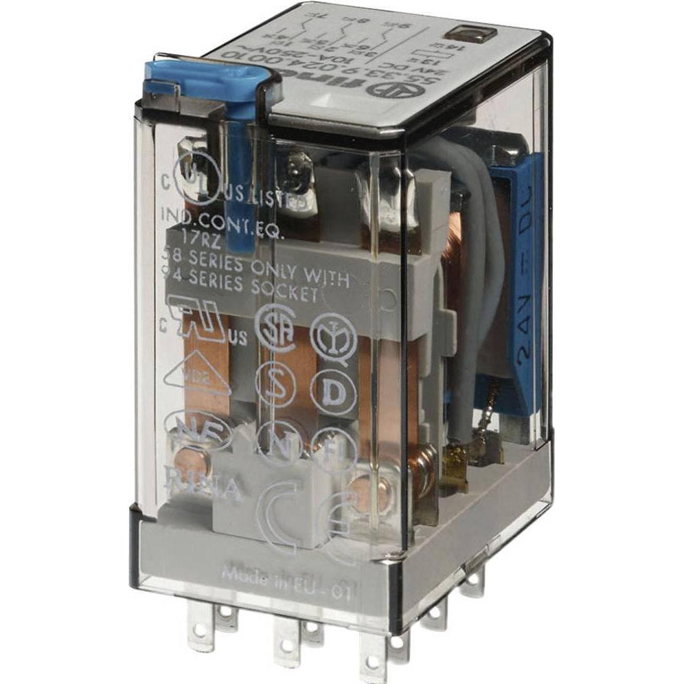Finder 55.33.9.024.5000 Steckrelais 24 V/DC 10 A 3 Wechsler 10 St., Relais