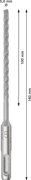 Produktbild DIY PRO SDS plus-5X Hammerbohrer, 5 x 100 x 160 mm (5 Millimeter)