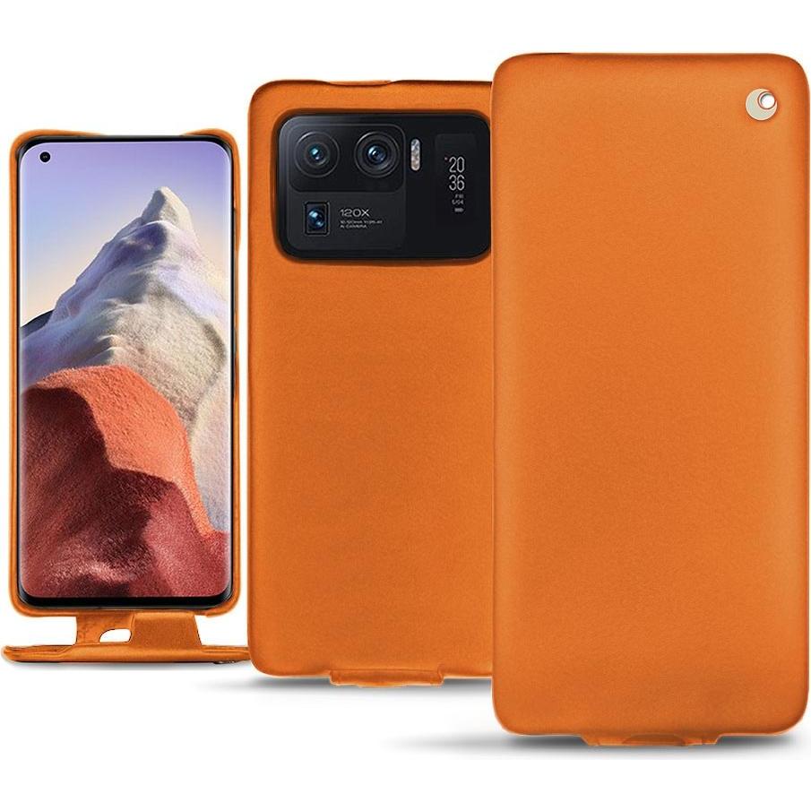 Noreve Lederschutzhülle vertikal (Xiaomi Mi 11 Ultra), Smartphone Hülle, Orange